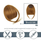 BARSDAR Real Human Hair Clip in Bangs - Human Hair Clip in Bangs for Women - Ginger Blonde Thick Bangs Extensions Fringe with Temples Dyeable Real Hair Bangs Hairpieces - Golden Ginger Blonde