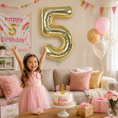 Champagne Gold Number 3 Balloon, 40 Inch Giant Light Gold Number Balloons 0-9 - Image 4
