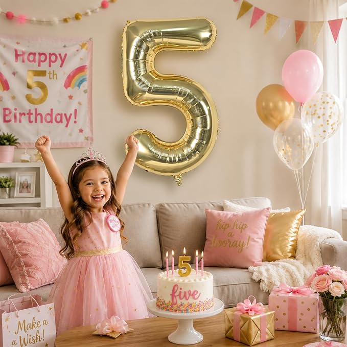 40 Inch Balloon Number 8 Champagne Gold, Large Foil Light Gold Number 8 Balloons - Image 4