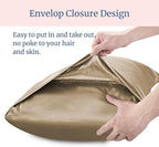 BEDELITE Satin Pillowcase for Hair and Skin, Super Soft and Cooling Similar to Silk Pillow Cases 2 Pack with Envelope Closure, Gift for Women Men(20"x36" King Size, Tawny Brown)