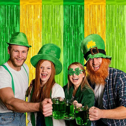 Green Gold Light Gold Fringe Curtain Party Streamers 2Pack 3.3 x 8.3 Ft Foil - Image 4