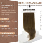 Ve Sunny Remy Hair Extensions Clip in Real Human Hair Cool Ash Brown Mix Clip in Hair Extensions Real Human Hair for Women 7pcs 105g 14 inch