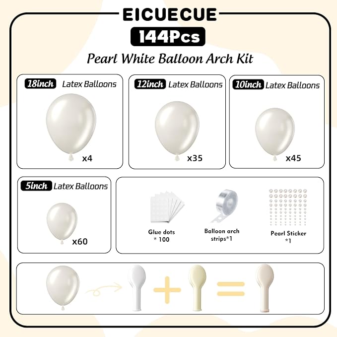 Pearl White Balloon Arch Kit - Image 2
