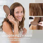 Boar Bristles Hair Brush for Women and Men, Detangling Hair Brush for Smoothing Massage Add Shine, Nylon&Boar Bristles Detangler brush for Hair Healthy (1 Pack-Mocha)