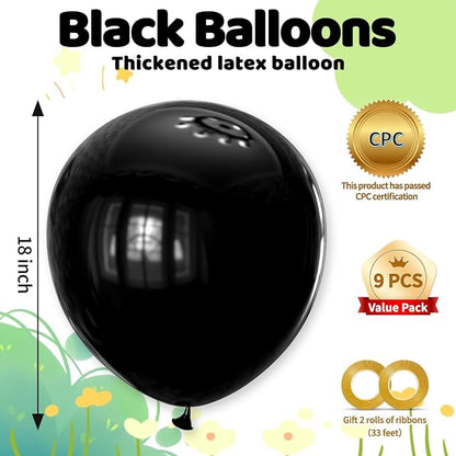 Black Big Balloons 32pcs, 18 Inch Large Latex Giant Heavy Duty Balloons - Image 2