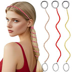 3 Packs Ponytail Holders Hair Ties for Women, Spiral Pony Tails Elastic Braided Hair Holders for Gym Swimming Sports (3pcs25"colorful26)