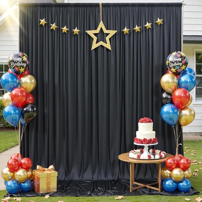 30ftx12ft Wrinkle Free Black Backdrop Curtain - Image 9