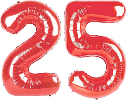 25 Balloon - Red Birthday Number Balloons, 40 Inch Decorations Men Women | Red by ALPHADELTAPI