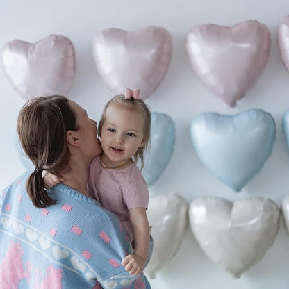 Baby Blue Heart Balloon, 18inch Pastel Blue Heart Shape Balloons Helium - Image 6