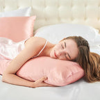 BEDELITE Satin Body Pillow Cover, Super Soft and Cooling Body Pillow Pillowcase for Hair and Skin, Breathable Silky Full Long Pillowcase Cover(20"x54", Coral)