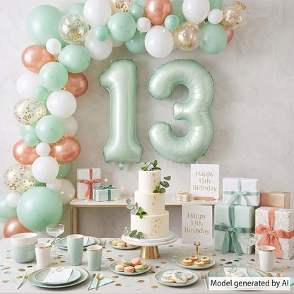 Olive Green Number 13 Balloon 40 Inch, Boho Hanging Sign - Image 7