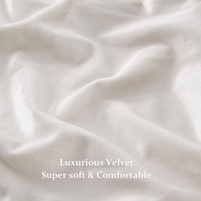 Luxury Cream Ivory Velvet Curtain Drapes - Image 6