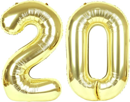 20 Balloon - Champagne Gold Birthday Number Balloons, 40 Inch Decorations | by ALPHADELTAPI