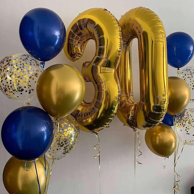 Gold 35 Number Balloons, 40 Inch Giant Number 35 Balloons Foil Mylar Helium - Image 4