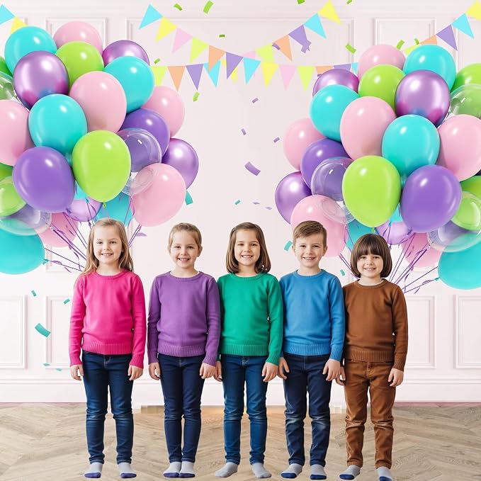 60pcs 12inch Blue and Green Balloons - Image 4