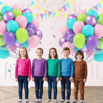 60pcs 12inch Blue and Green Balloons - Image 4