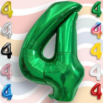 Green Number Balloon 4 Mylar Foil Balloons 32 inch - Image 4
