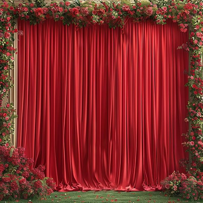 30x10ft Wrinkle Free Red Backdrop Curtain - Image 7