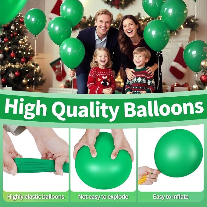 Green Balloon 110pcs, 12 Inch Thickened Latex Party Balloons Helium Bright Color - Image 4
