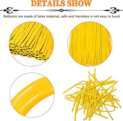 Yellow 260 Long Skinny Twisting Animal Balloons, Rainbow Balloons - Image 2