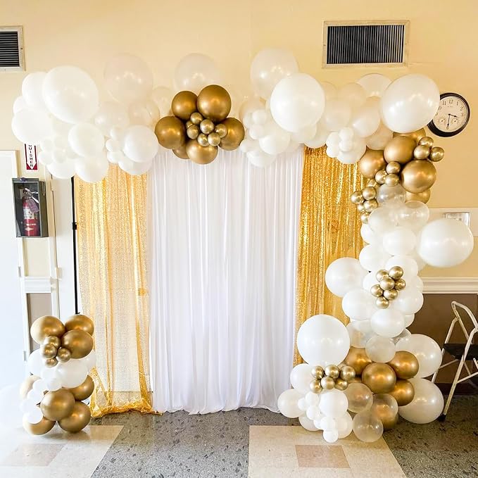 White and Gold Balloons Arch Kit, Engagements, Baby Shower Anniversary - Image 7