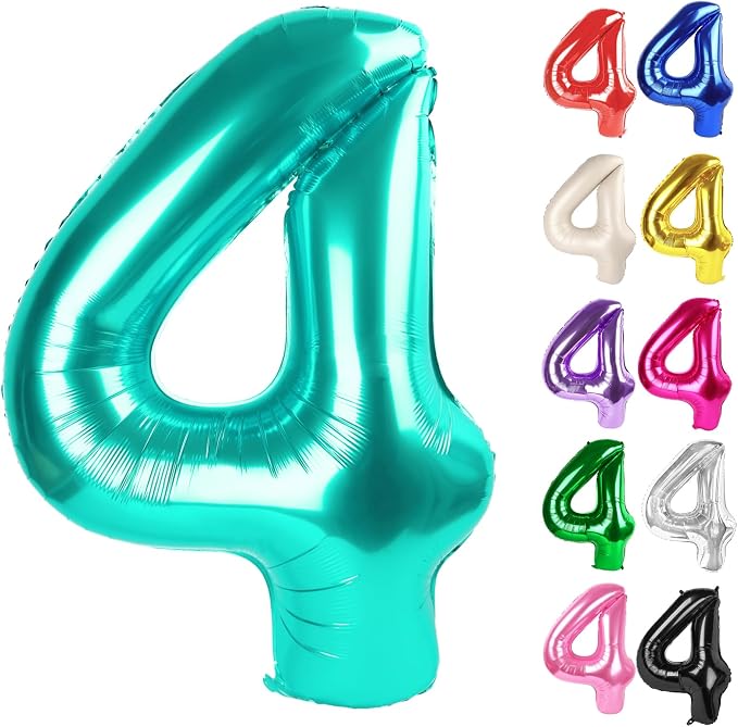 Nile Blue Number 4 Balloon 40 Inch by IWERP