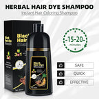 Black Hair Dye Shampoo 3 in 1 for Gray Coverag Color Shampoo for Women/Men Instant Herbal Semi Permanent champu para canas