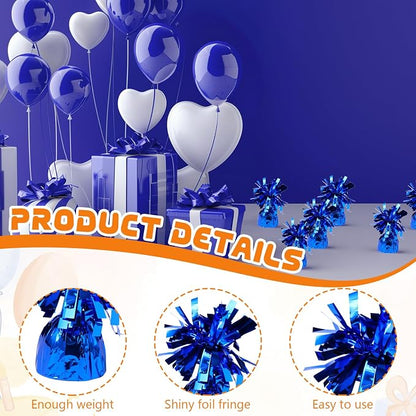 16 Pack Blue Balloon Weights Metallic Holder Anchors Balloon Holder Weights - Image 3