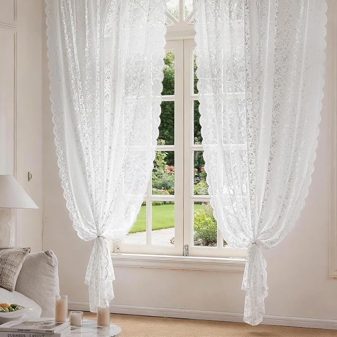 Anmao Vintage Lace Sheer Curtains 84 Inches Long - Image 7