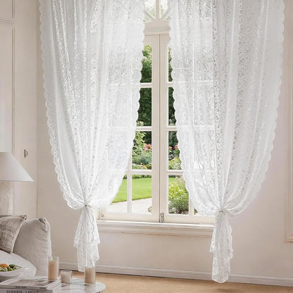 Anmao Vintage Lace Sheer Curtains 72 Inches Long - Image 7