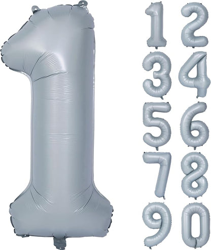 40 In Matte Gray Number 1 Balloons Helium Foil Mylar Balloon Digit 1 | by Exquisitehighqualitypartydecorationstomeetyoureveryneed%EF%BC%81