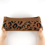 Women Leopard Knit Headband,Warm Sports Headscarf,Soft Stretchy Wide Hair Band,Fashion Accessories for Daily Wear
