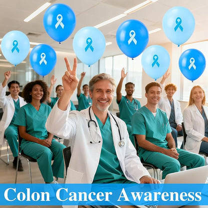 100 PCS Ribbon Awareness Balloons Decorations 12 Inch Ribbon Latex Balloons Arch - Image 5