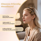 Hair Bands Eyewear-Friendly Design, Hairbands for Women - Non-Slip Thin Headbands with Teeth, No Pressure & No Headache Sunglasses Headband (Tortoiseshell)