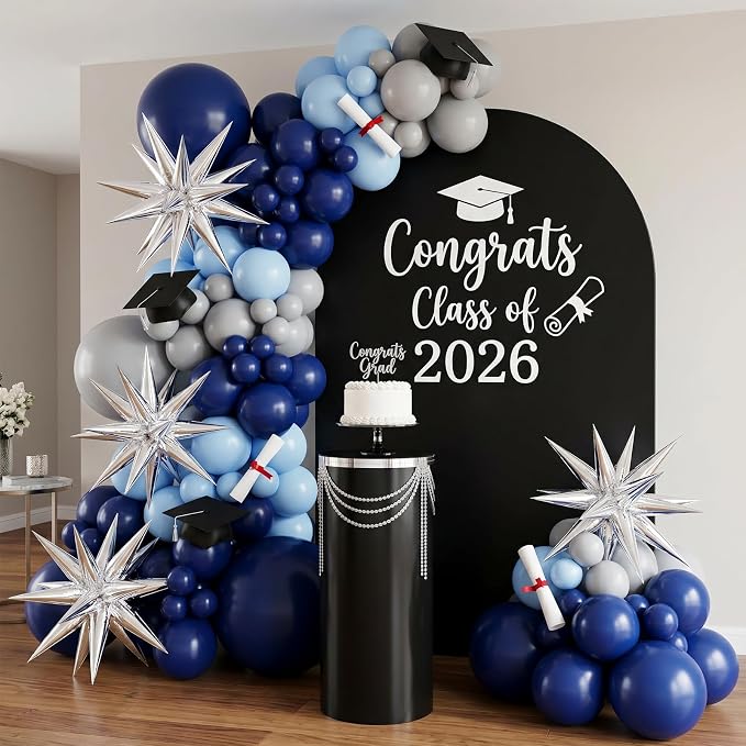 RUBFAC Blue Balloons Arch Kit Navy Blue Balloon Different Sizes 154pcs | Party - Image 5