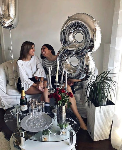 8 Balloon 40 inch Silver Number Balloons - Image 2