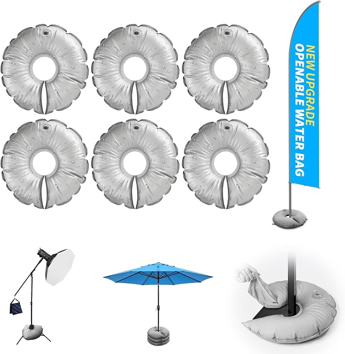6 Pack 18" Water Weight Bags for Feather Flag Base, Water Bags for Weight | by Home