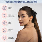 Blissy Silk Scrunchies (3 Pack) - 100% Pure Mulberry Silk - 22 Momme 6A High-Grade Fibers Scrunchie for Straight & Curly Hair - Preventing Breakage, Tangling, & Creasing (Black Regular)