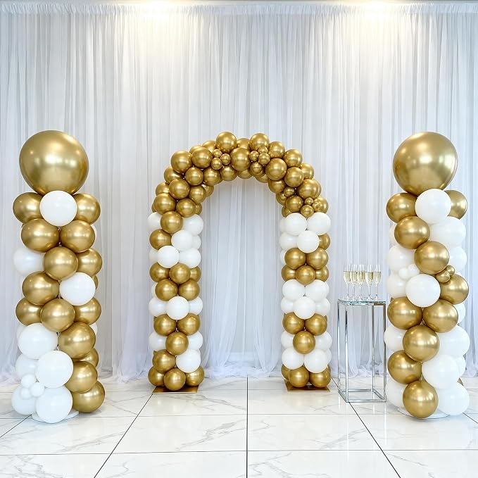 50pcs Metallic Gold Balloons, 12 Inch Chrome Gold Latex Balloons | Helium - Image 5