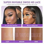 13x4 Full Frontal SKINLIKE Real HD Lace Wig 200% Density Body Wave Human Hair Vivid Pre-Plucked Hairline Bleached All Knots 0.10mm Ultra-thin Invisible Swiss HD Lace Front Wigs Frayed Ends 22 Inch