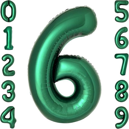 Dark Green Number 6 Balloons Large Emerald Green Number Balloons 40 Inch Jungle by cocodino