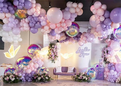 MEBAY Grey Violet Maca Purple Gold Balloons Garland Arch Kit - Image 8