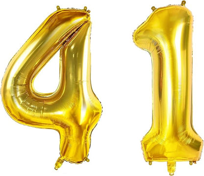 Number 41 Balloons for 41st Birthday Party Decorations, 0-100 Large No.41 for by Joycard