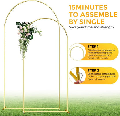 Metal Arch Backdrop Stand, 7.2FT+6FT Wedding Arch Frame, Balloon Arch Backdrop - Image 2