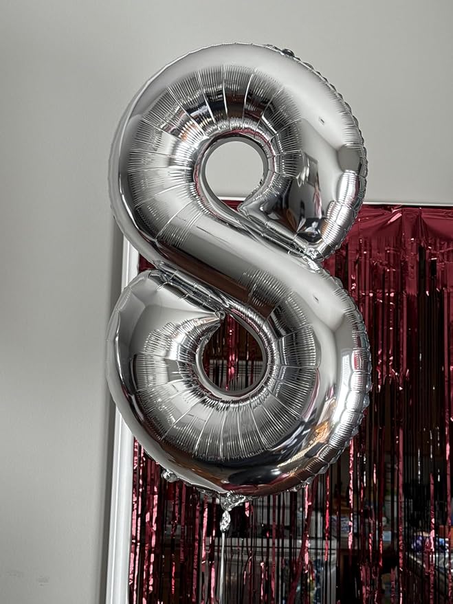 40 Inch Silver Number 6 Balloon Birthday Party Decorations - Image 2