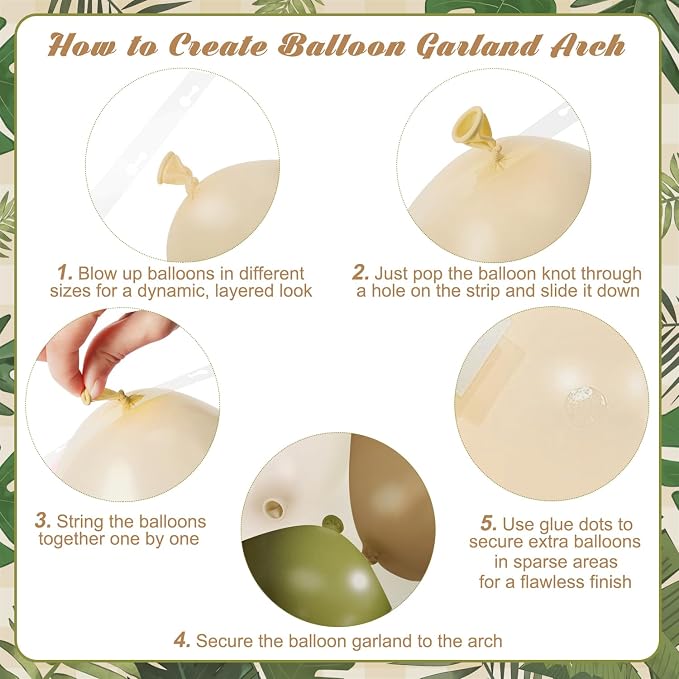 Brown Sage Green Balloon Arch Kit - Image 7