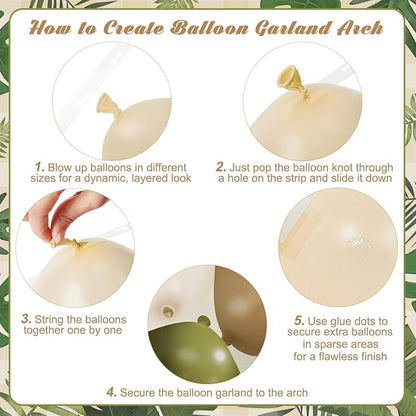 Brown Sage Green Balloon Arch Kit - Image 7