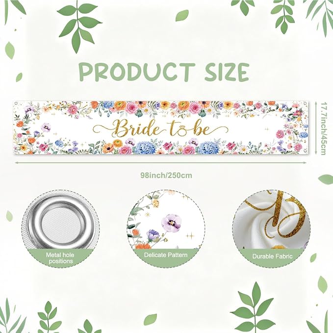 Bride To Be Banner Happily Ever After Bridal Shower Wedding Banner | Reusable - Image 2