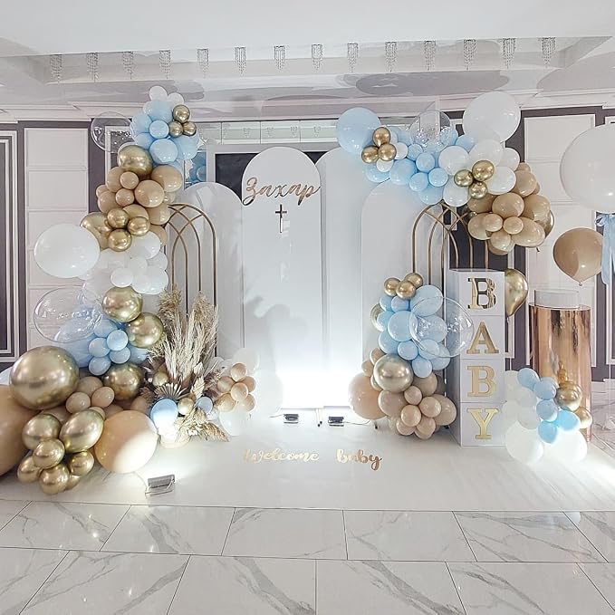 Blue and White Gold Balloons - Image 5