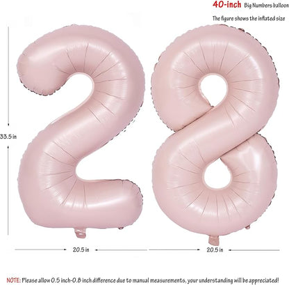 40 In Matte Pink Number Balloons Helium Foil Mylar Balloon Party Digital 28 | - Image 2